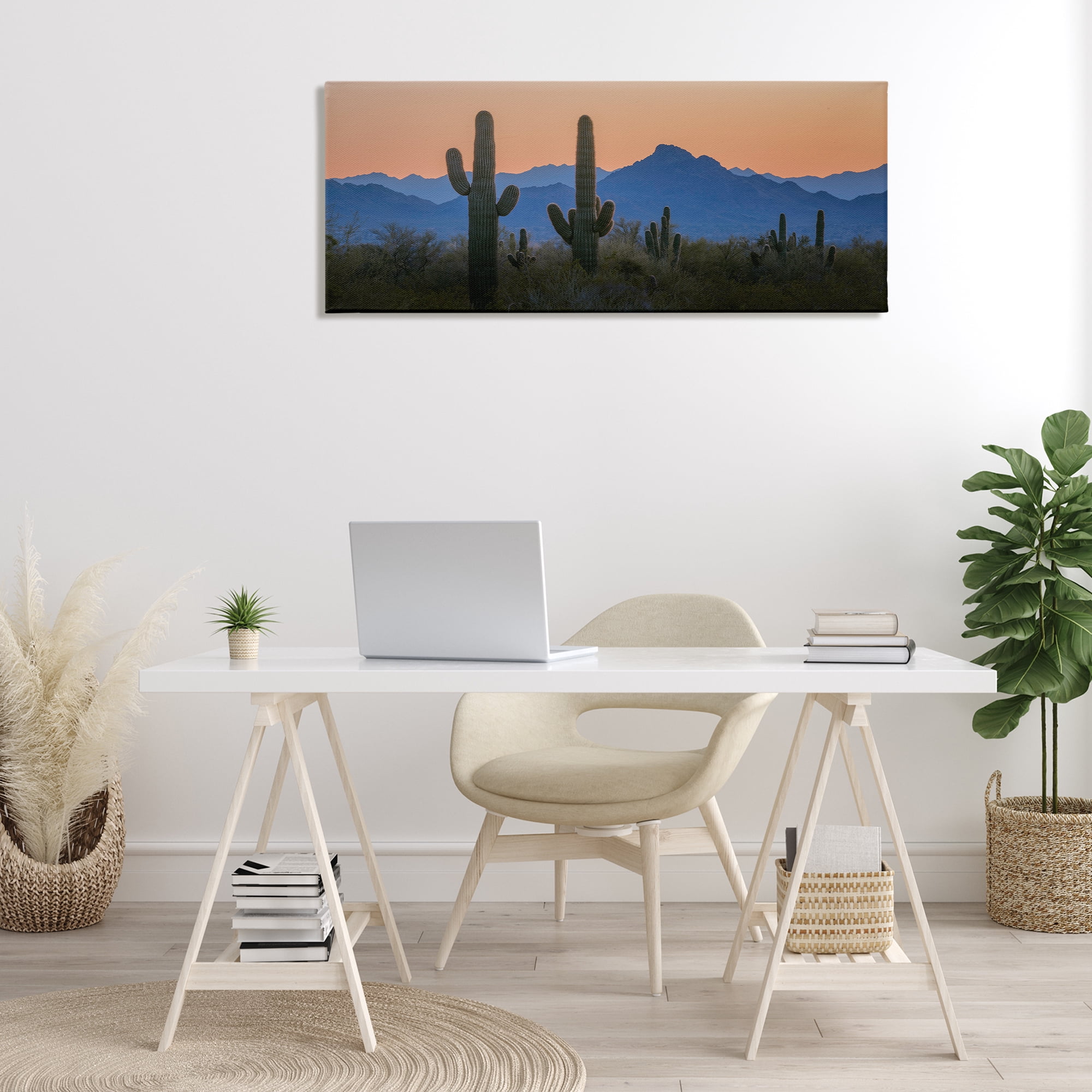 Stupell Industries Contrasting Desert Sunset Landscape & Nature Photography Wrapped Canvas Art Print Wall Art, 48 x 20
