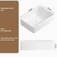 thumbnail image 5 of 19.69" Rectangular Ceramic Vessel Sink - Milk White Above Counter Bathroom Vanity Sink, Deep Basin with Splash-Free Design, Modern Porcelain Art Basin, 5 of 7