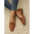 thumbnail image 3 of Women's Comfortable Soft Sole Flat Shoes, Brown Basic Loafers, 3 of 5