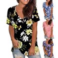 thumbnail image 6 of Tejiojio Essentials Short Sleeve Clearance Lady's Summer T-Shirt Women Cold Shoulder Butterfly Print Plus-Size Shirt Blouse Tops, 6 of 6