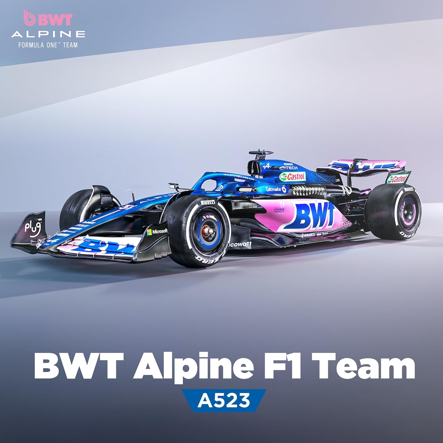 Formula 1 ALP A523 Model kit - 1:18 Scale Racing F1 ALP A523 Model Inspired by Pierre Gasly & Esteban Ocon l Building kit, Collectible diecast, 140 Pieces