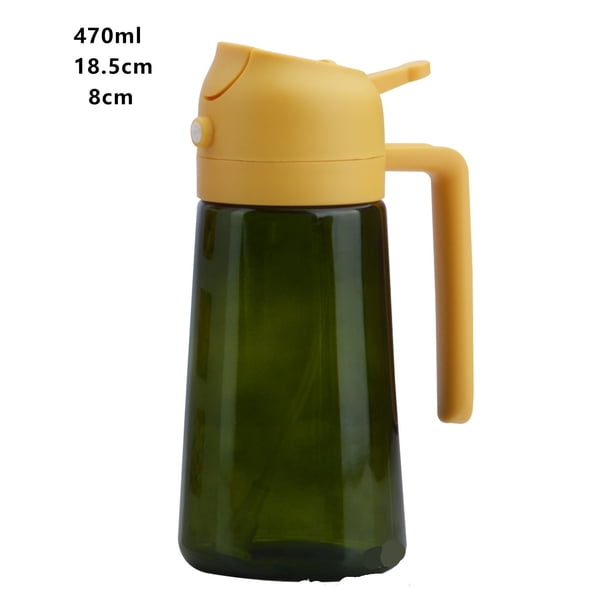 Botella de aceite de vidrio a prueba de fugas de gran capacidad: rocíe y vierta de doble propósito con diseño verde a prueba de luz