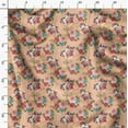 thumbnail image 3 of Soimoi Floral Print - Orange, Premium Cotton Cambric Fabric - Medium Weight Material For Quilting, Kurtis, Blouse, Kids Clothing, Tunic, Curtains - 42" Inch Wide, 1 Yard, 3 of 6