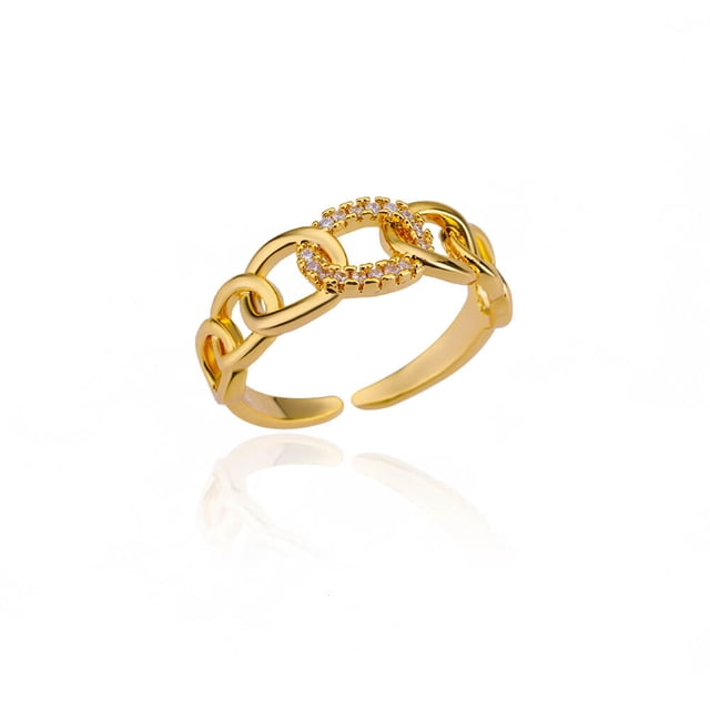 Anillos abiertos geométricos ahuecados de acero inoxidable para mujer, 48 estilos, Color dorado, regalo de joyería de dedo para niña, envío gratis