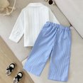thumbnail image 5 of mgoYE Baby Boys 2Pcs Fall Clothes Button Shirt and Stripe Pants Set, 5 of 7