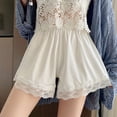 thumbnail image 6 of Yokua Women Ice Silk Lace Edge Culottes Wide Leg Safety Shorts Underpants for Dresses, 6 of 17