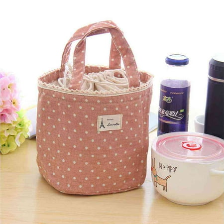 - Super and Lovely Sweet Wave Point Tote Lunch Bag Portable