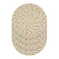 Holiday Woven Round 4 Pack Table Placemat Set - 15" Diameter - 100% Jute, Ivory Multi-Color