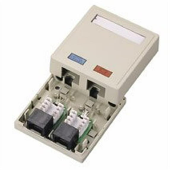 Cat 5E Surface Mount Box 2-Port Ivory