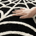 thumbnail image 5 of Beautynvta Irregular Spider Web Shaped Doormat, Soft Tufted Black White Web Floor Rug Non-Slip Absorbent for Entryway Porch Spooky Home Decor, 23.6 Inch, 5 of 7