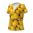 thumbnail image 2 of Naloa Ripe Yellow Lemon Print T-Shirts Short Sleeve V Neck Tees for Women Fashion Tops Trendy Lightweight Soft Casual Summer Outfits Clothes, 2 of 5