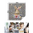 thumbnail image 4 of Bunny Easter Cloth Napkins Set of 8 Reusable Dinner Napkins, Black Plaid Spring Floral Pastoral Retro Art Cocktail Napkin Washable Table Napkins for Wedding/Holiday Party/Baby Shower 20"x20", 4 of 7