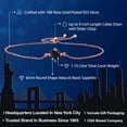thumbnail image 2 of Gem Stone King 18K Rose Gold Plated Silver Black Sapphire Solitaire Bracelet for Women (1.15 Cttw, Round Cut 6MM), 2 of 4