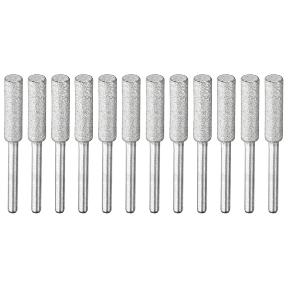 Uxcell Diamond Chainsaw Sharpener [12pcs] - Chainsaw Sharpening for Chain Saw, Jewelry, Stone, Wood- [Silver- 7/32 Inch]