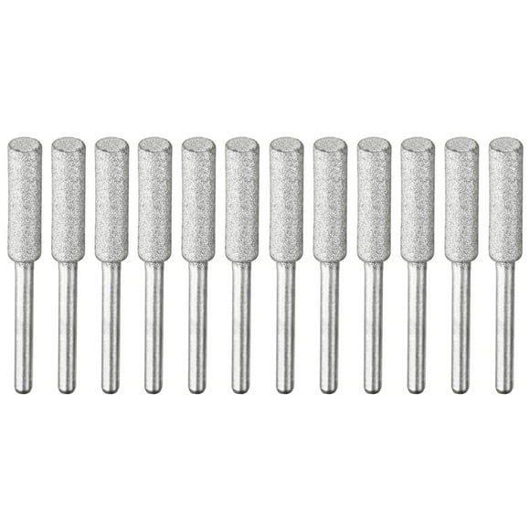Uxcell Diamond Chainsaw Sharpener [12pcs] - Chainsaw Sharpening for Chain Saw, Jewelry, Stone, Wood- [Silver- 7/32 Inch]