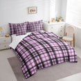 thumbnail image 3 of Homewish Black Plum Buffalo Bedding Comforter Set 7pcs for Teens, Chic Checkered Square Queen Bedding Sets, Modern Fashion Reversible Queen Sheet Sets, Breathable Home Decor, 3 of 7