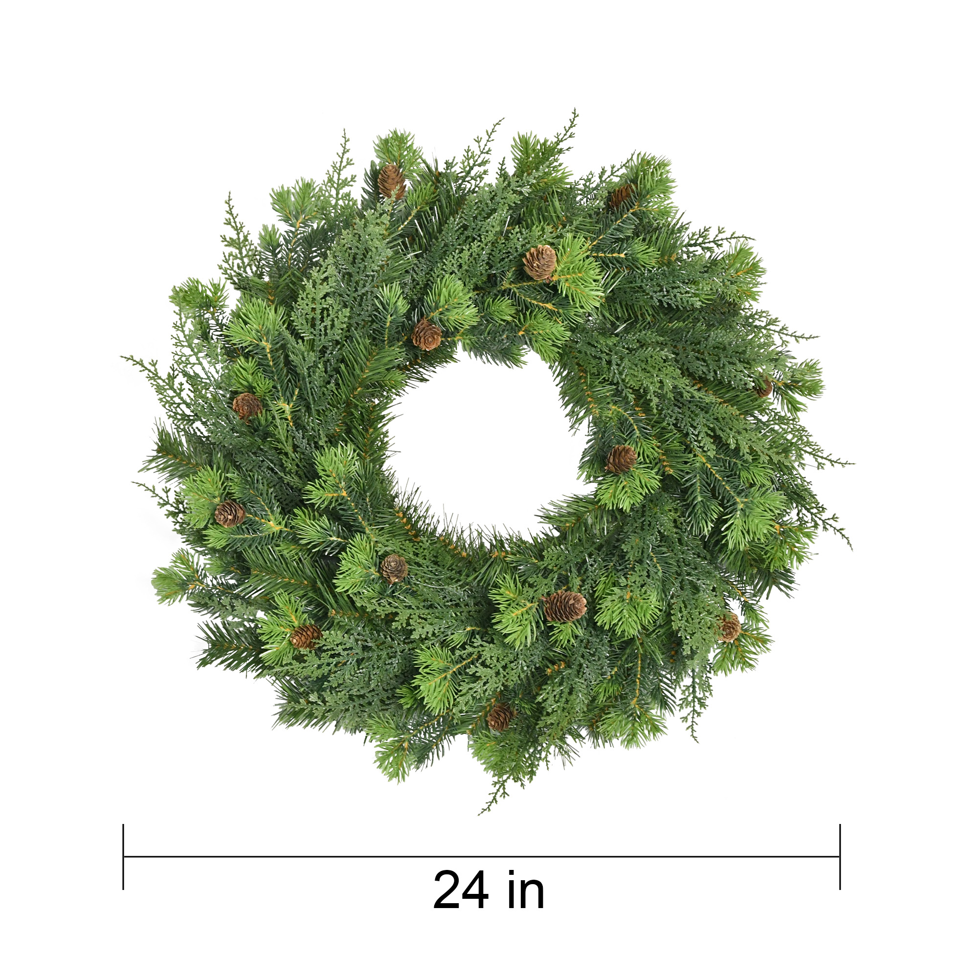 Holiday Time 24" Sonoma Cypress With Pinecones Artificial Wreath photo 6