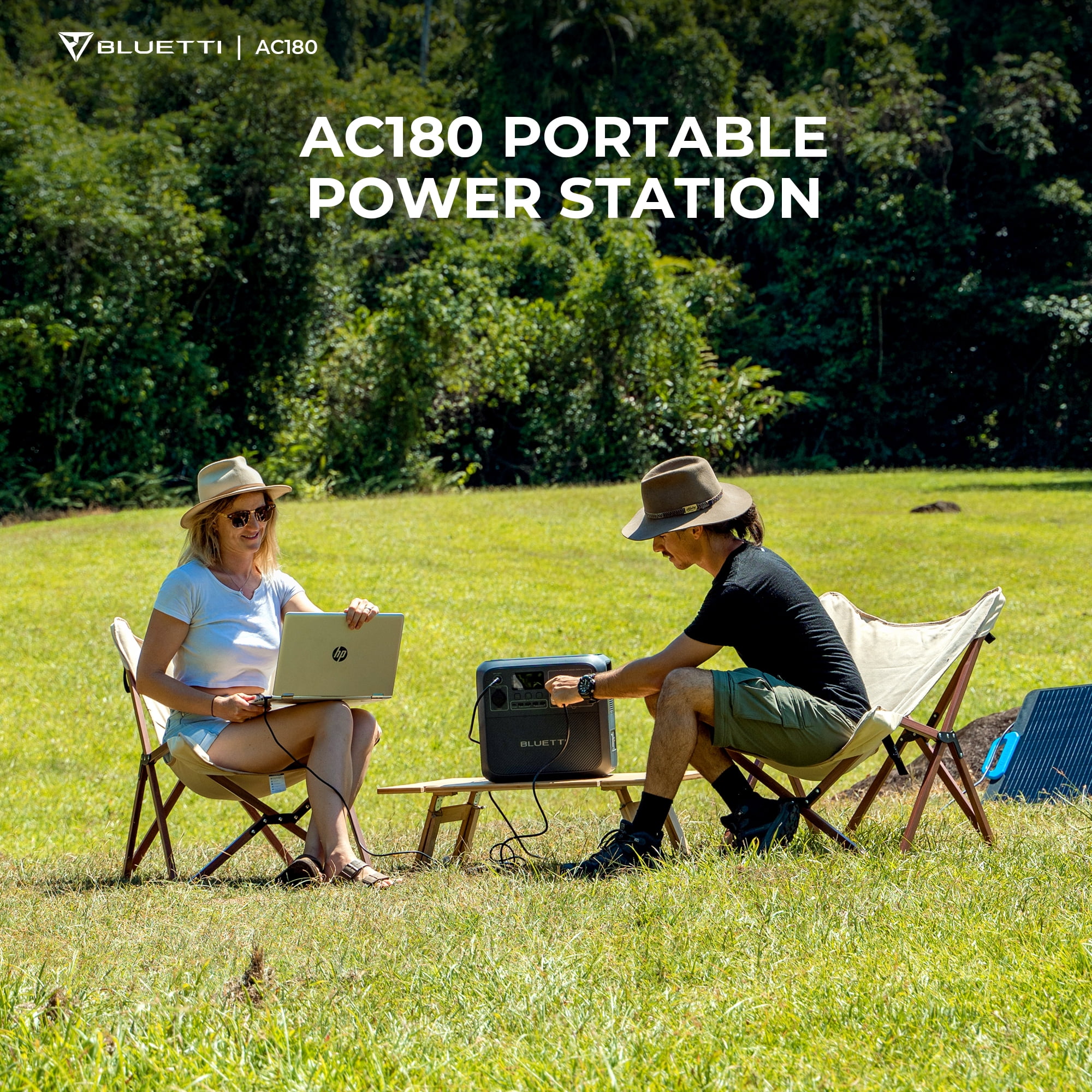 BLUETTI Solar Generator AC180 with 100W Solar Panel Included, 1152Wh Portable Power Station w/ 4 1800W (2700W Surge) AC Outlets, LiFePO4 Emergency Power for Camping, Off-grid, Power Outage