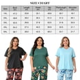 thumbnail image 6 of UNEEI Plus Size Pajamas Set for Women,2 Piece Loungewear Set Floral Sleepwear for Spring Summer Fall,Soft Lightweigh V Neck Short Sleeve Top and Capri Pants, 3XL Light Blue, 6 of 8