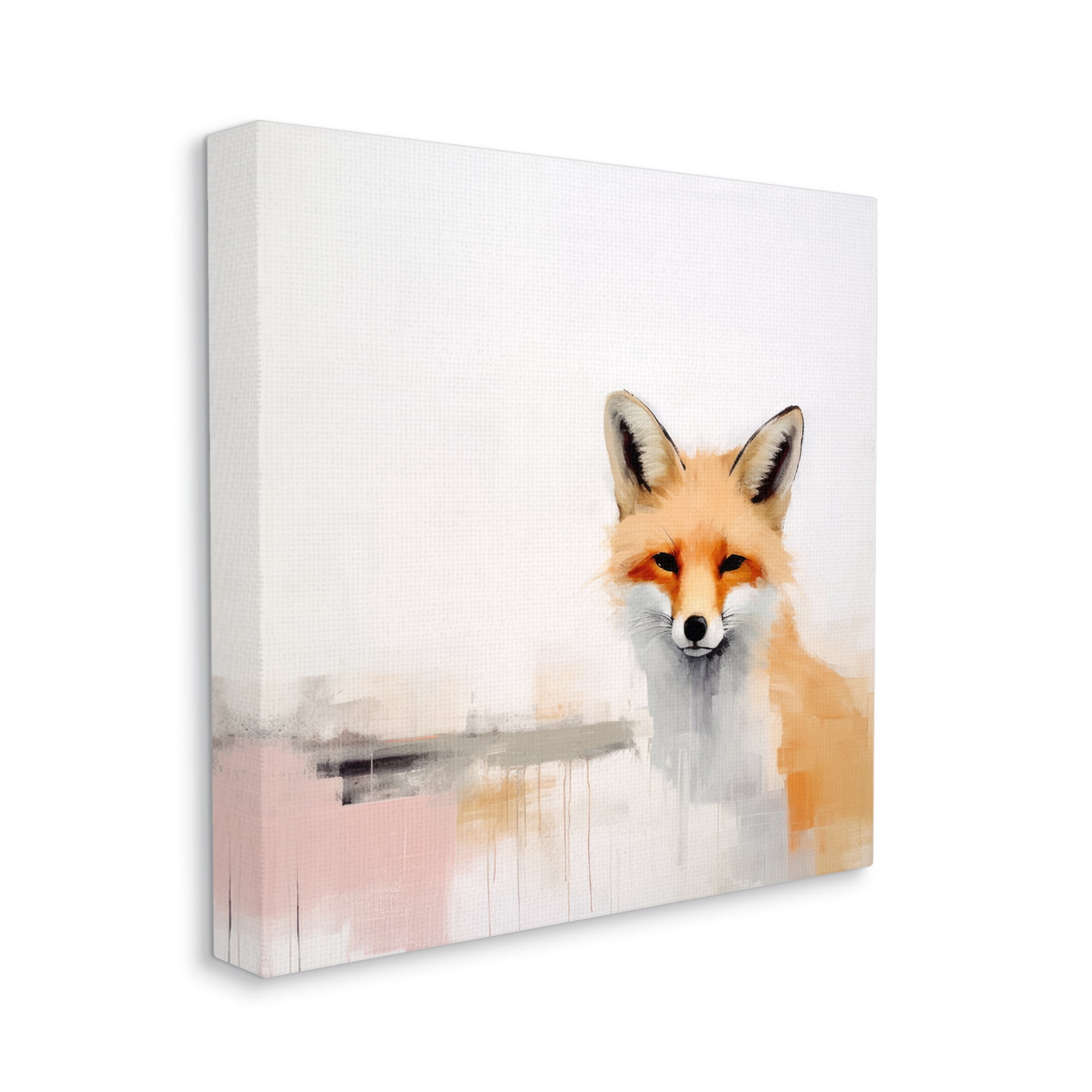 Stupell Industries Abstract Fox Portrait Animals & Insects Painting Gallery Wrapped Canvas Art Print Wall Art, 24 x 24