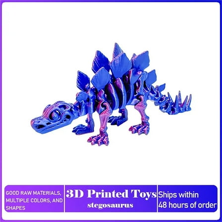 1pc Movable Stegosaurus 3D Printed Dinosaur Craft Collectible Toy, Office Desk Ornament Gift Adults, Dino Lovers