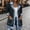 Black, variant on Denim Patchwork Puffer Jacket Womens Long Sleeve Quilted Lapel Collar Padded Winter Coats Trendy Button Front Jackets 2026 Outerwear with Pockets Beige M