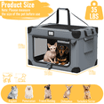 24in Collapsible Dog Crate, Portable Soft Travel Dog Crate with Bowl ...