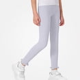 thumbnail image 2 of Teylalorva Girls Leggings Ice Silk Ruffle Trim Thin Breathable Summer Comfy Casual Long Trousers for Kids（1-10） Purple Size 2-3Years, 2 of 4