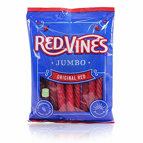 Red Vines Original Red Jumbo Twists 8 oz (Pack of 5)