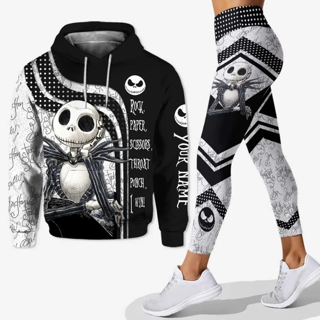 Jack And Sally Hoodie And Pants Suit For Men & Women - Halloween Nightmare Before Christmas Matching Outfit