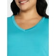 thumbnail image 4 of Terra & Sky Women's Plus Size V-Neck Tee with Long Sleeves, Sizes 0X-5X, 4 of 5