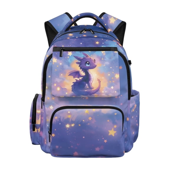 Forchrinse Kids School Backpacks for Girls 8-10 Cartoon Dragon School Bag Kids 17 Inch Bookbag with Adjustable Strap Large Capacity Schoolbag for Elementary Kindergarten