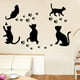 thumbnail image 5 of Silueta de Animal 5 Gatitos Negros YONGSHENG Tatuajes de pared vinilo Mariposa Huellas de pata de gato, 5 of 5