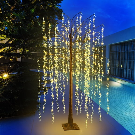 6ft Solar Weeping Willow Tree Lights - 8 Modes, Waterproof Tall Outdoor Decoration for Garden & Yard