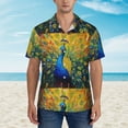 thumbnail image 4 of Daiia Peacocks Hawaiian Shirt for Men Gentle Cotton Regular Short Sleeve Casual-3X-Large, 4 of 9