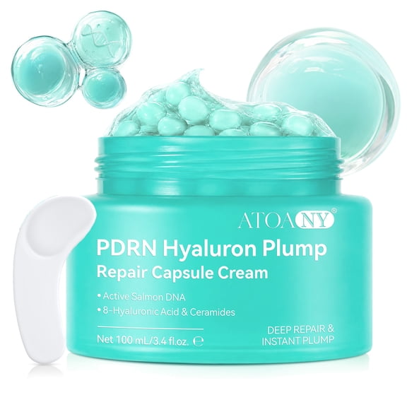 LusBeauty PDRN Hyaluron Capsule Cream, Hydrating Face Moisturizer with 8-Hyaluronic Acid & Ceramides, Supports Deep Hydration & Skin Barrier, 3.4 fl oz (100 ml)