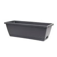 thumbnail image 1 of Maceta rectangular de plástico para flores y verduras, ideal para balcón y hogar, color gris oscuro, 43 x 19 cm (16,7 x 7,5 pulgadas)., 1 of 1