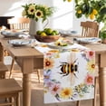 thumbnail image 3 of Flower Garland Table Runner, Bee Watercolor Flower Kitchen Table Runners Dress Scarves for Table Decorations Party/Restaurant/Indoor Outdoor Use, 18x72in, 3 of 9
