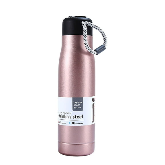 Taotanxi Small Water Bottle 14.78 Oz, Insulated Water Bottle,Stainless Steel,Wide Mouth Portable Lid,Pink