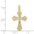 thumbnail image 3 of 10k & Rhodium Diamond-Cut Cross Pendant in 10k Yellow Gold w/ Rhodium Plating, 3 of 3