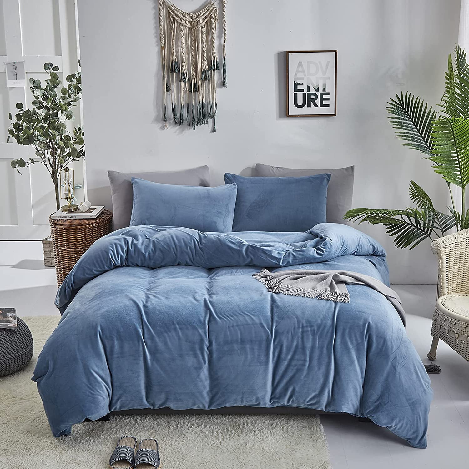 Blue Velvet Bedding Cover 