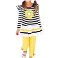 thumbnail image 1 of RXIRUCGD Mode Hauts à Manches Longues Décontractés pour Filles Col Rond Imprimé Bouton Ensembles de Pantalons Longs (Noir, Taille: 3 Ans), 1 of 3