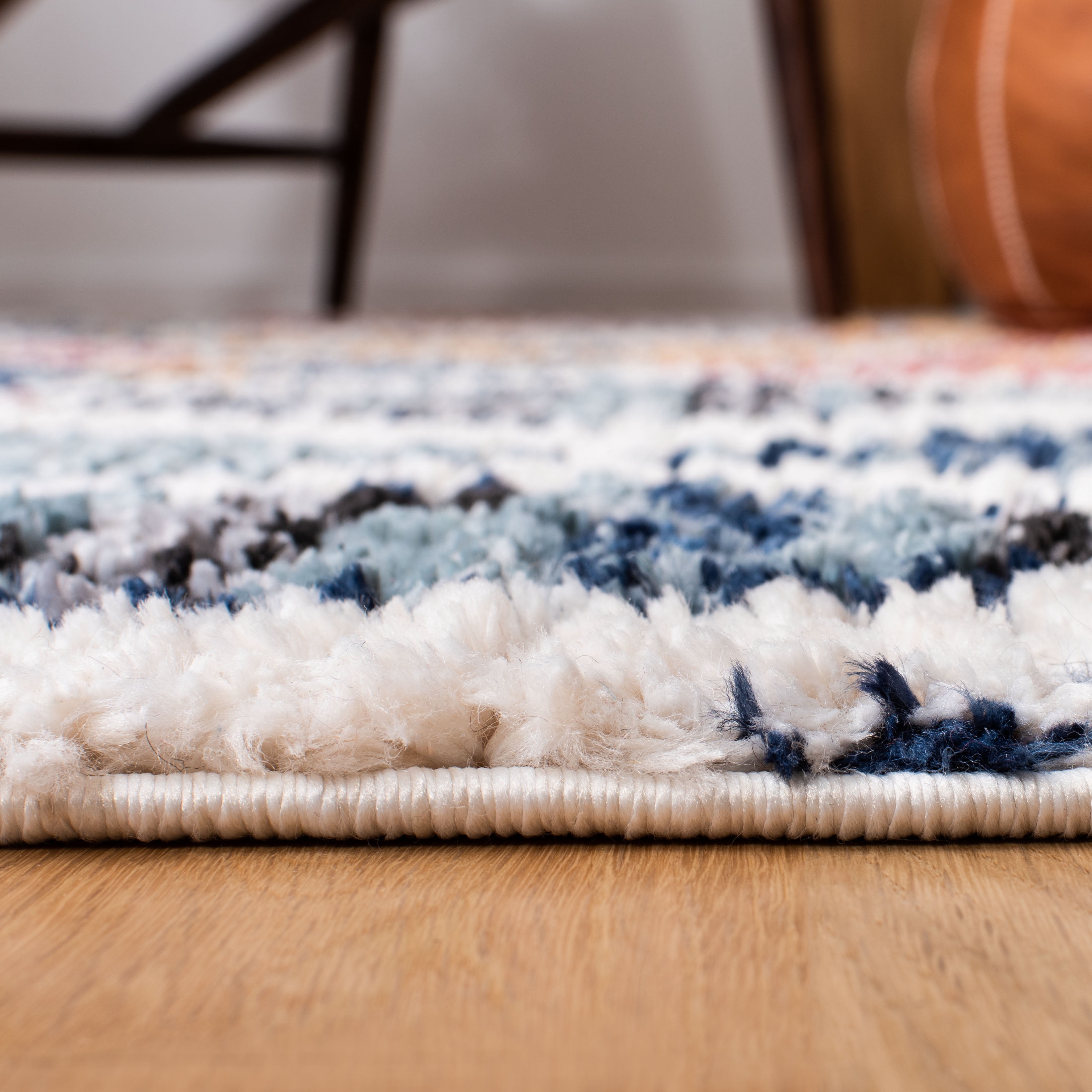 SAFAVIEH Morocco Mattese Geometric Polyester Runner Rug, Ivory/Multi, 2'2" x 7'
