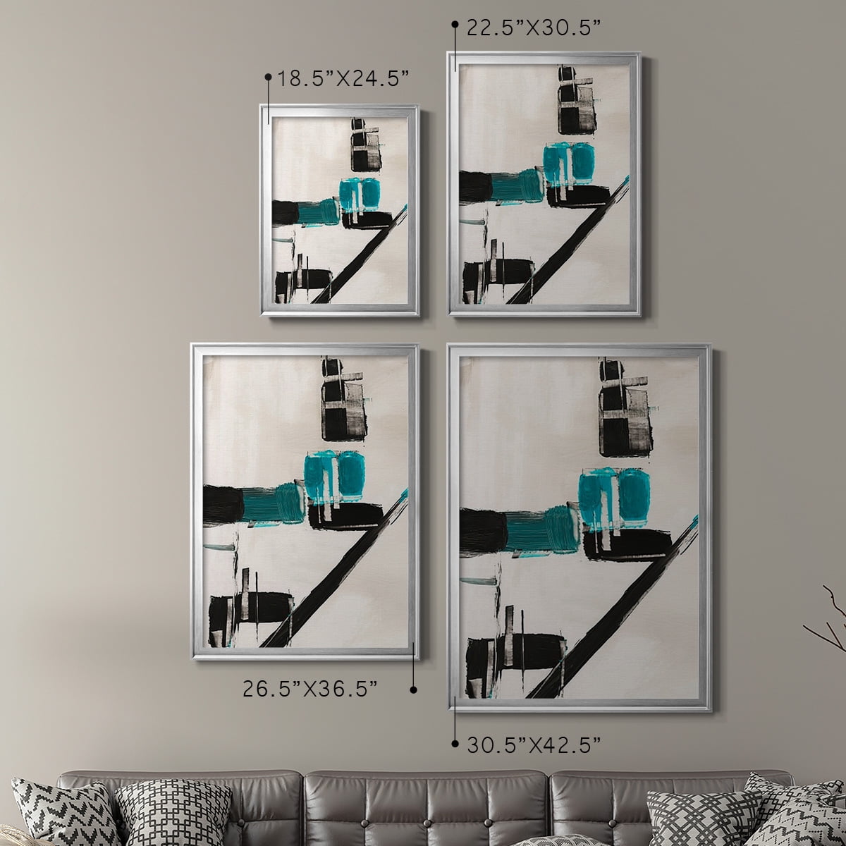 Geometry Notes I Premium Framed Print, in Gold, Black, or Silver - Ready to Hang