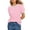 Pink, variant on Womens Tops T Shirts Solid Color Crew Neck Short Sleeve with Contrast Trim Plain Tees Blouses Pink L