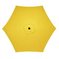 Living Accents 9' Outdoor Patio Market Umbrella, Push Button Tilt, Crank, 6 Ribs, Yellow