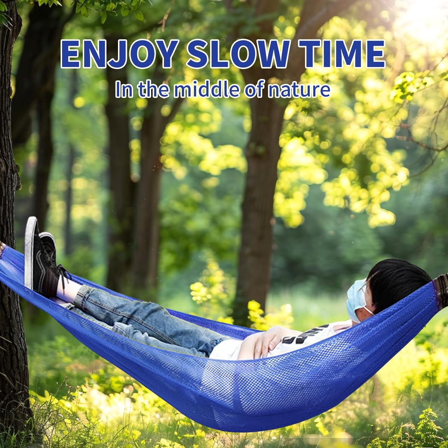 Outdoor Hammock, Super Soft and Breathable Nylon Mesh Hammock(xxw)