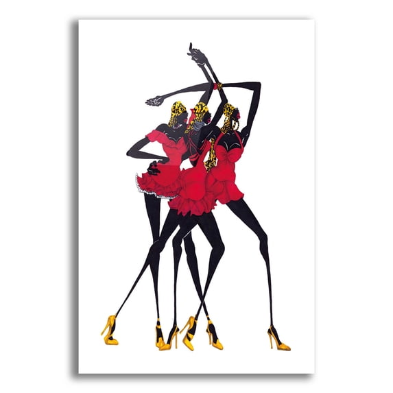 Epic Art 'Little Red Dress' by Shan Kelly, Acrylic Glass Wall Art, 12"x16"