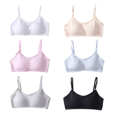 Teen Girls' Everyday Bra Fit for 12-16 Years for Teens & Big Girls Elastic Shoulder Straps Breathable Bra with Adjustable Straps