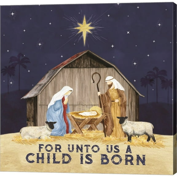 Great Art Now Come Let Us Adore Him V-Unto Us by Tara Reed, Canvas Wall Art, 12W x 12H